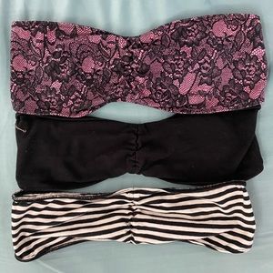 Pink Victoria’s Secret Y2K Bandeas L Bras Set of 3